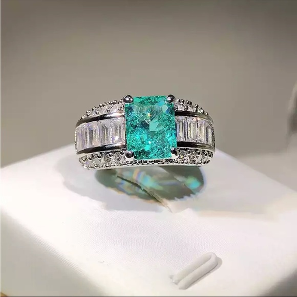 Jewelry - New 925 Silver Princess  Ladies Wedding Party Zircon Ring